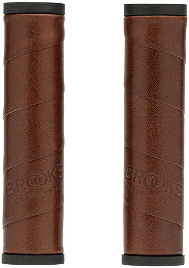Brooks Willow Leather Grips - 130mm - Bicycle Warehouse