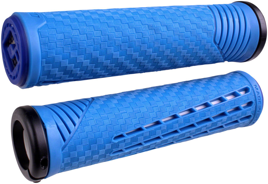 CF Grips - Lock-On Blue/White - Bicycle Warehouse