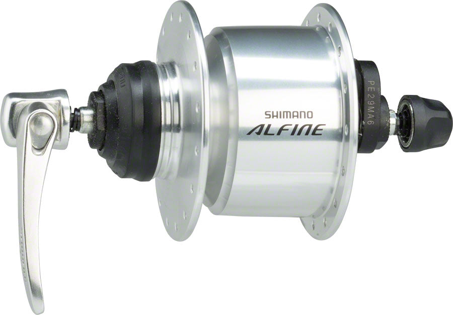 Alfine DH-S501 Dynamo Front Hub - QR x 100mm Center-Lock Silver 32h - Bicycle Warehouse