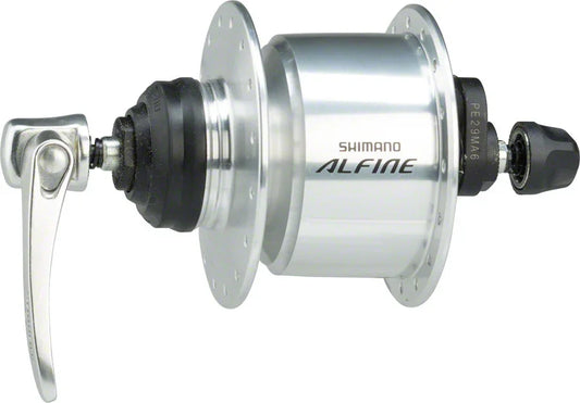 Alfine DH-S501 Dynamo Front Hub - QR x 100mm Center-Lock Silver 32h - Bicycle Warehouse