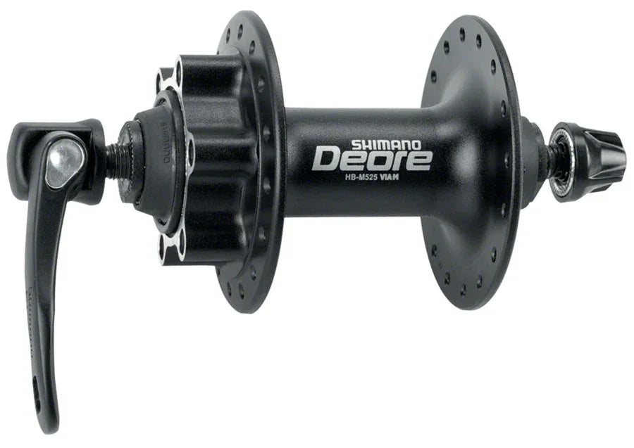 Deore HB-M525A Front Hub - QR x 100mm 6-Bolt Black 32h - Bicycle Warehouse