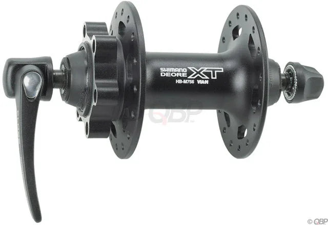 XT HB-M756 Front Hub - QR x 100mm 6-Bolt Black 36h - Bicycle Warehouse