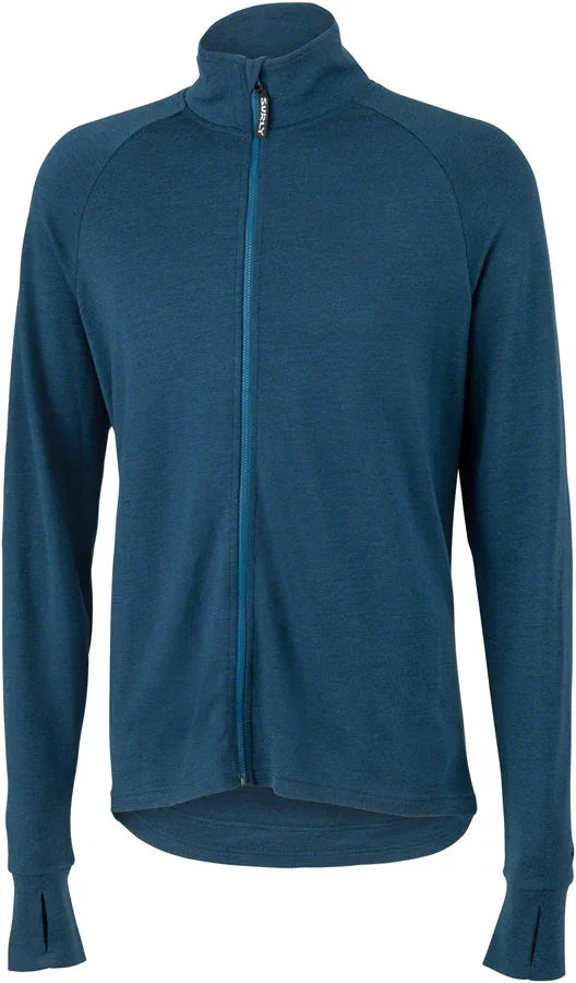 Merino Wool Jersey - Navy Long Sleeve Mens - Bicycle Warehouse
