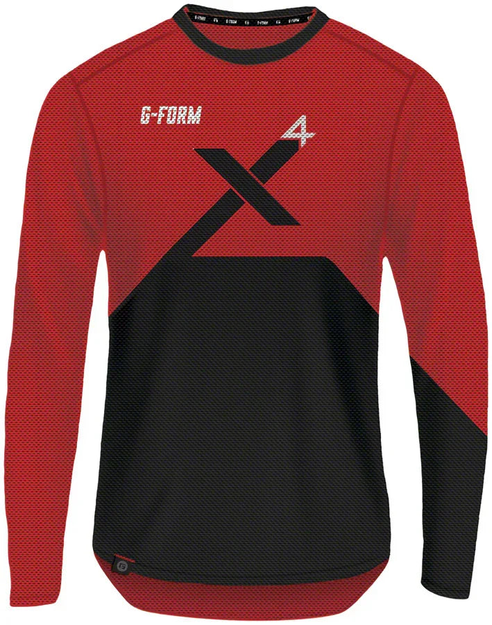 Pro-X4 Long Sleeve Bike Jersey - Red/Black X- Large - Bicycle Warehouse