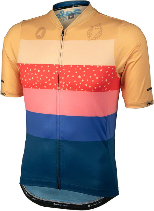 Team Polytone Mens Jersey - Goldenrod Dark Blue w/ Stripes 2X-Large - Bicycle Warehouse