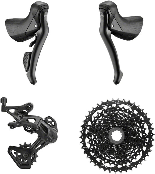 Sword BLK 1x9-Speed Groupset - Includes Brake/Shifters Rear Derailleur Medium Cage 11-42t Cassette - Bicycle Warehouse