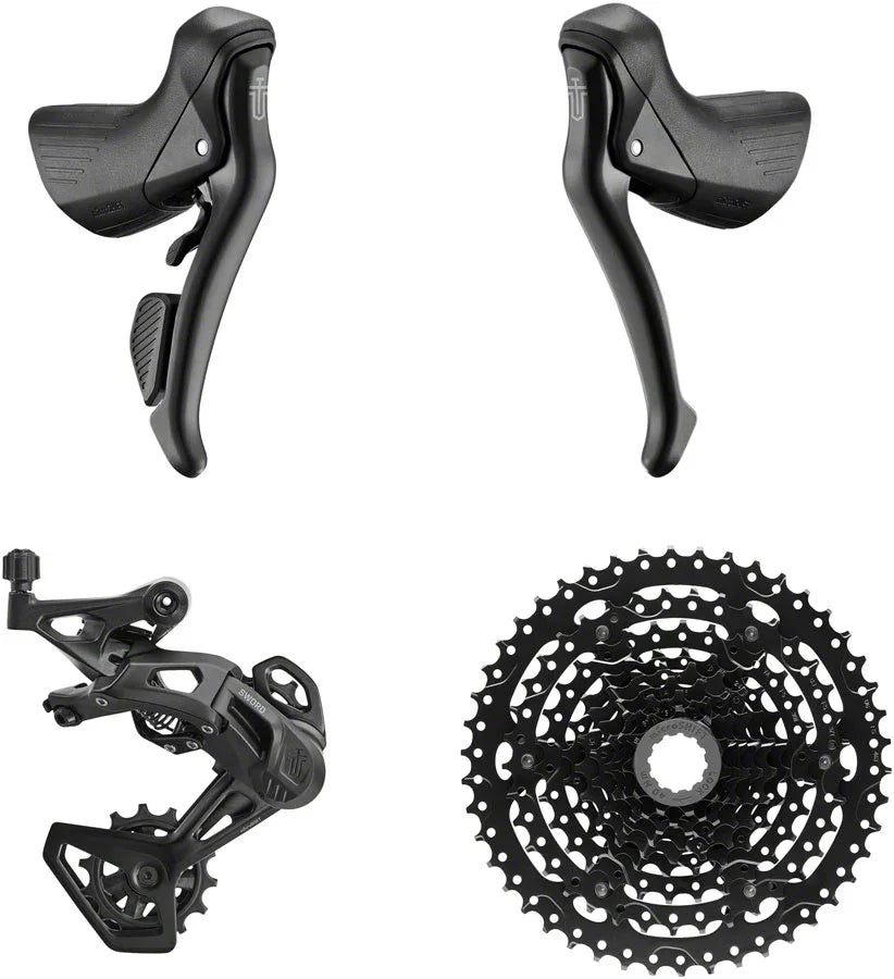 Sword BLK 1x9-Speed Groupset - Includes Brake/Shifters Rear Derailleur Medium Cage 11-46t Cassette - Bicycle Warehouse