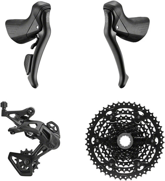Sword BLK 1x9-Speed Groupset - Includes Brake/Shifters Rear Derailleur Medium Cage 11-46t Cassette - Bicycle Warehouse