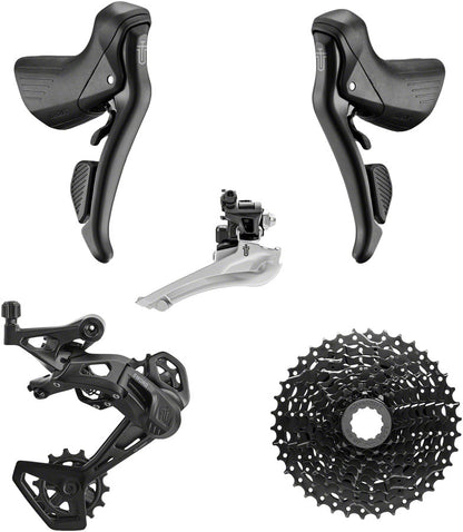 Sword BLK 2x9-Speed Groupset - Includes Brake/Shifters Front Derailler Braze-On Rear Derailleur Long Cage 11-38t Cassette - Bicycle Warehouse