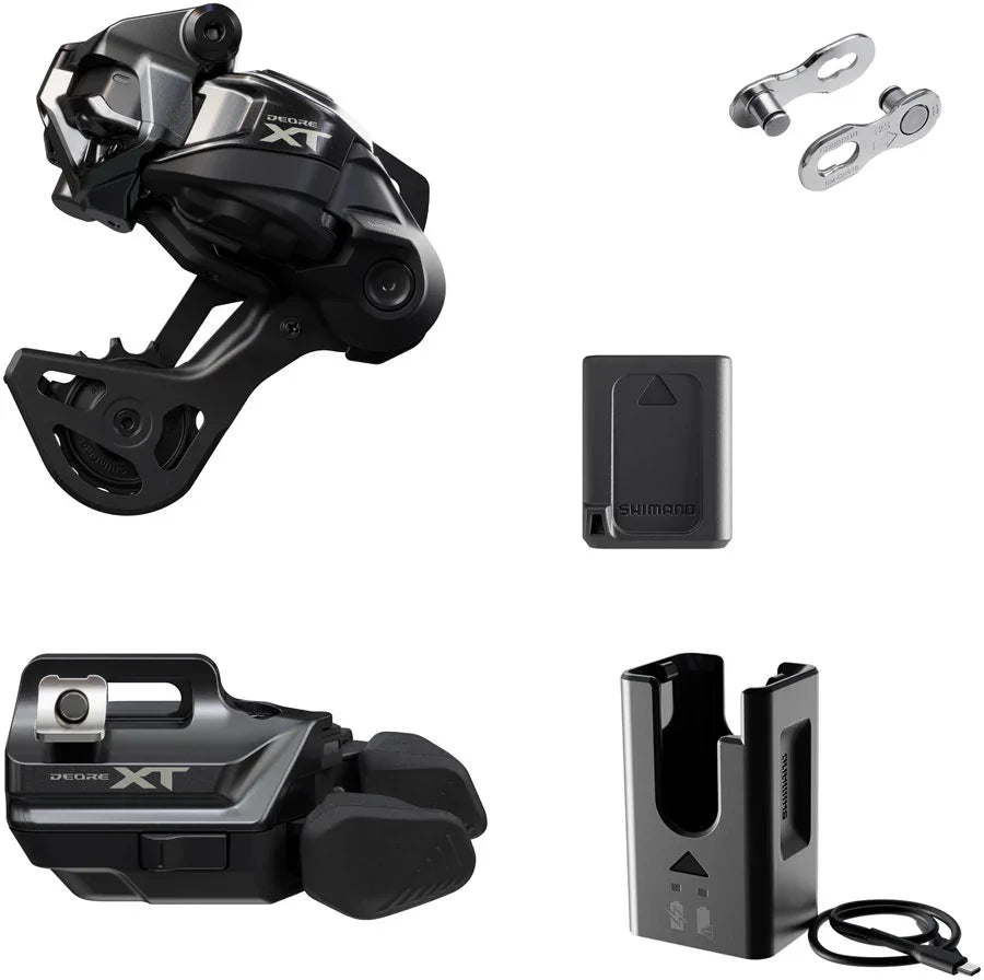 Shimano Deore XT M8250 Di2 Wireless Upgrade Kit - M8250-GS Rear Derailleur M8250-IR I-SPEC EV Shifter Battery Charger Quick Link - Bicycle Warehouse