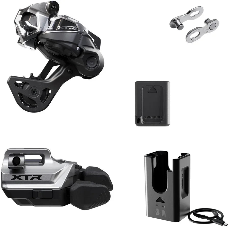 Shimano XTR M9250 Di2 Wireless Upgrade Kit - Includes M9250-GS Rear Derailleur M9250-IR I-Spec EV Shifter Battery Charger Quick Link - Bicycle Warehouse