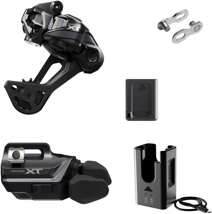 Shimano Deore XT M8250 Di2 Wireless Upgrade Kit - M8250-SGS Rear Derailleur M8250-IR I-SPEC EV Shifter Battery Charger Quick Link - Bicycle Warehouse