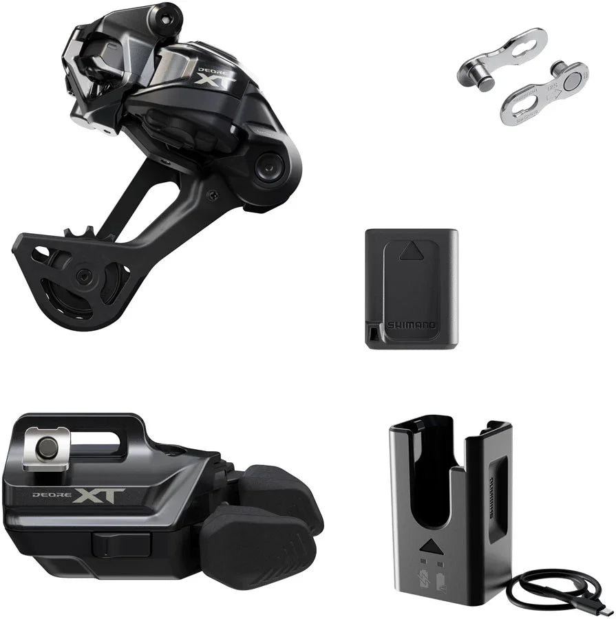 Shimano Deore XT M8250 Di2 Wireless Upgrade Kit - M8250-SGS Rear Derailleur M8250-IR I-SPEC EV Shifter Battery Charger Quick Link - Bicycle Warehouse