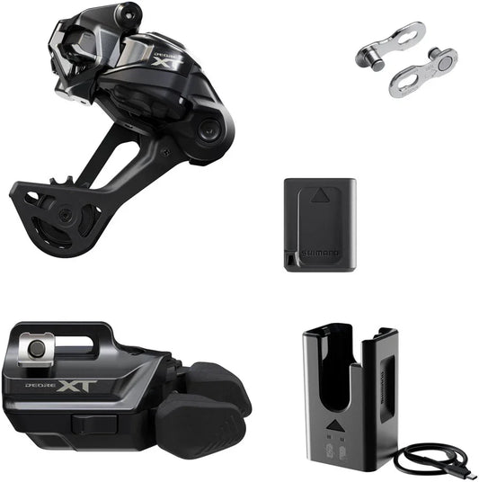 Shimano Deore XT M8250 Di2 Wireless Upgrade Kit - M8250-SGS Rear Derailleur M8250-IR I-SPEC EV Shifter Battery Charger Quick Link - Bicycle Warehouse