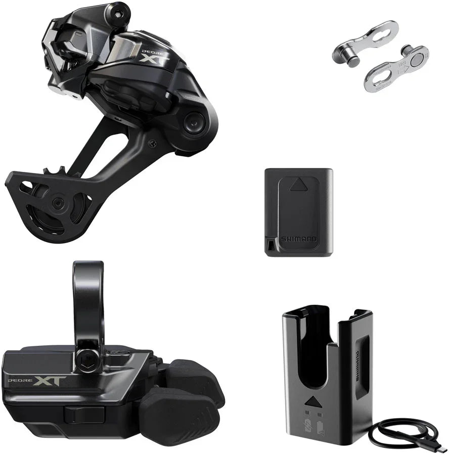 Shimano Deore XT M8250 Di2 Wireless Upgrade Kit - M8250-SGS Rear Derailleur M8250-R Shifter Battery Charger Quick Link - Bicycle Warehouse