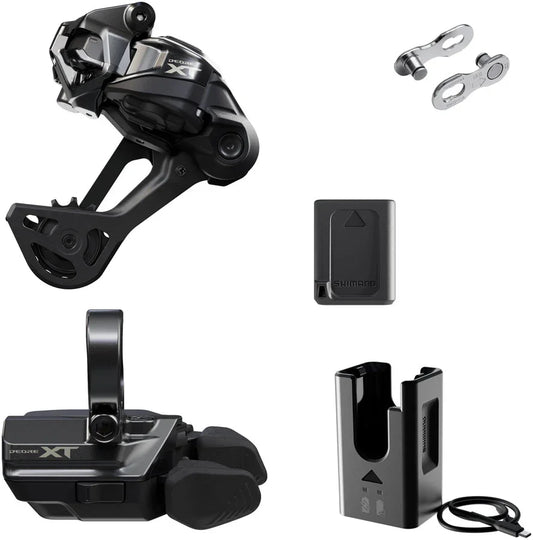 Shimano Deore XT M8250 Di2 Wireless Upgrade Kit - M8250-SGS Rear Derailleur M8250-R Shifter Battery Charger Quick Link - Bicycle Warehouse