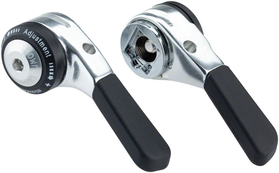 microSHIFT Down Tube Shifter Set 8-Speed Double/Triple Shimano Compatible Silver - Bicycle Warehouse