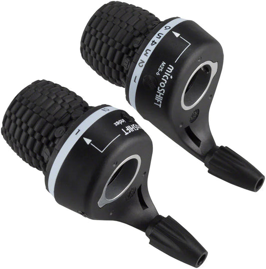 microSHIFT MS25 Twist Shifter Set 6-Speed Triple Shimano Compatible - Bicycle Warehouse