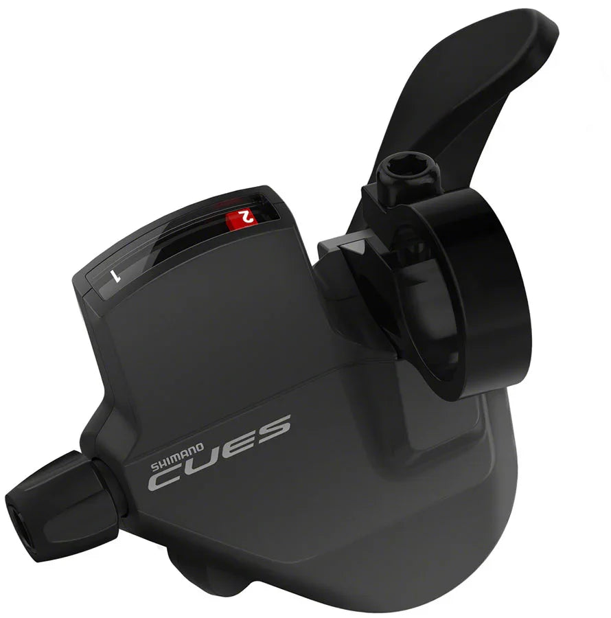 CUES SL-U4000-L Shifter - Left 2-Speed Rapidfire Plus Mono Optical Gear Display BLK - Bicycle Warehouse