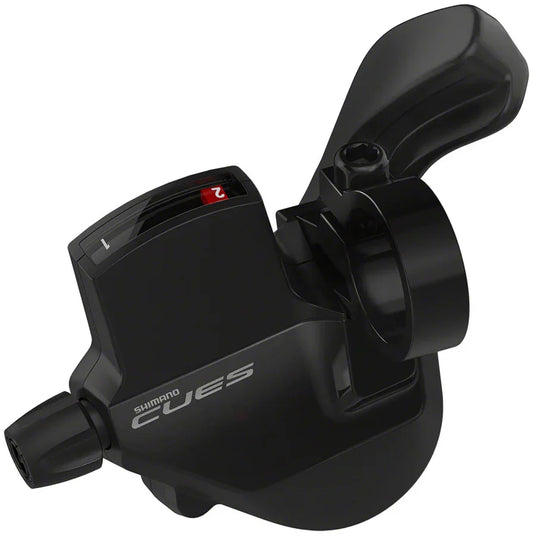 CUES SL-U6000-L Shifter - Left 2-Speed Rapidfire Plus Mono Optical Gear Display BLK - Bicycle Warehouse