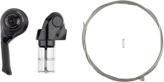 microSHIFT Left Bar End Mountain Shifter - Double/Triple Friction Shimano Compatible - Bicycle Warehouse
