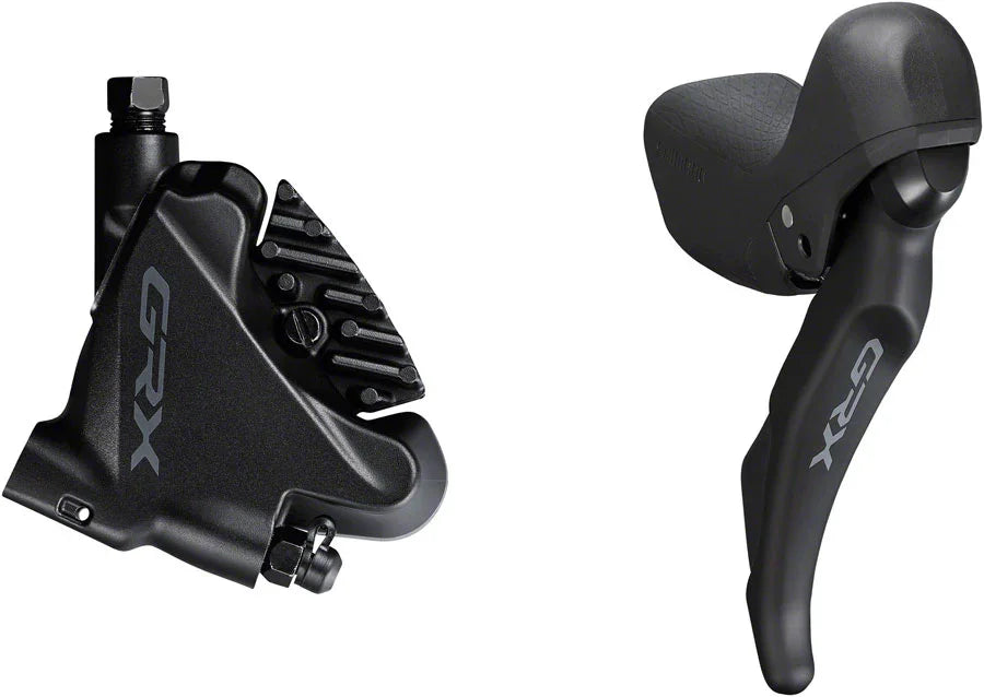 GRX ST-RX600 Shift/Brake Lever BR-RX400 Hydraulic Disc Brake Caliper - Right/Rear 11-Speed Flat Mount Caliper BLK - Bicycle Warehouse