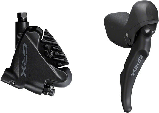 GRX ST-RX600 Shift/Brake Lever BR-RX400 Hydraulic Disc Brake Caliper - Right/Rear 11-Speed Flat Mount Caliper BLK - Bicycle Warehouse