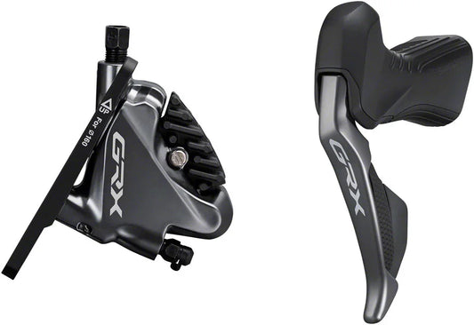 GRX ST-RX815 2 x 11-Speed Di2 Left Drop-Bar Shifter/Hydraulic Brake Lever BR-RX810 Flat Mount Caliper Pre-Bled 1000mm Hose - Bicycle Warehouse