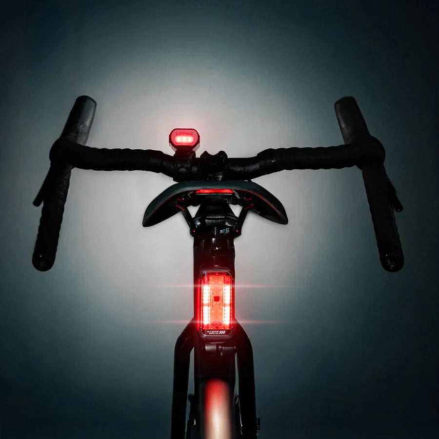 Lezyne React Drive 1200/RadarReact 300 Headlight and Taillight Set - Bicycle Warehouse