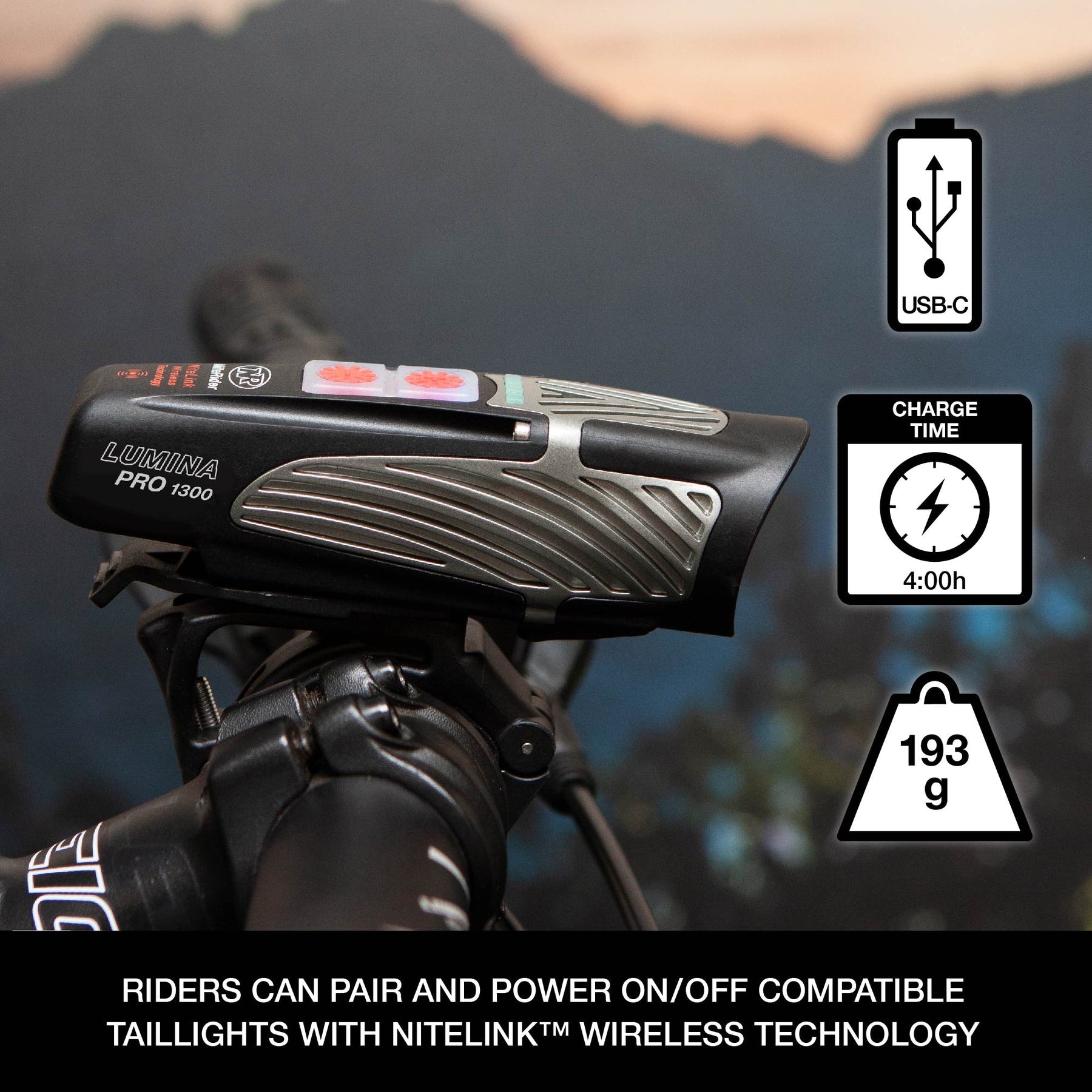 Niterider Lumina Pro 1300 Front Bike Light with NiteLink - Lighting - Bicycle Warehouse