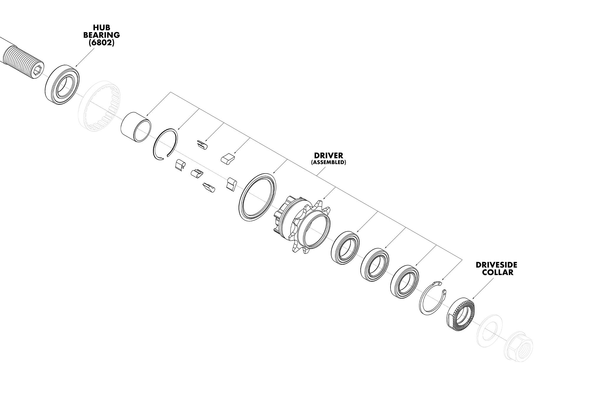 Odyssey C5 Cassette Hub Parts