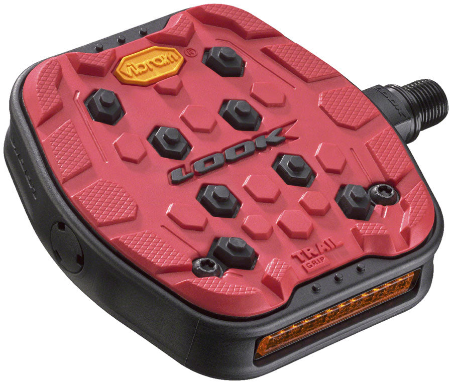 LOOK Geo Trail Grip Pedals - Platform 9/16" Red - Bicycle Warehouse