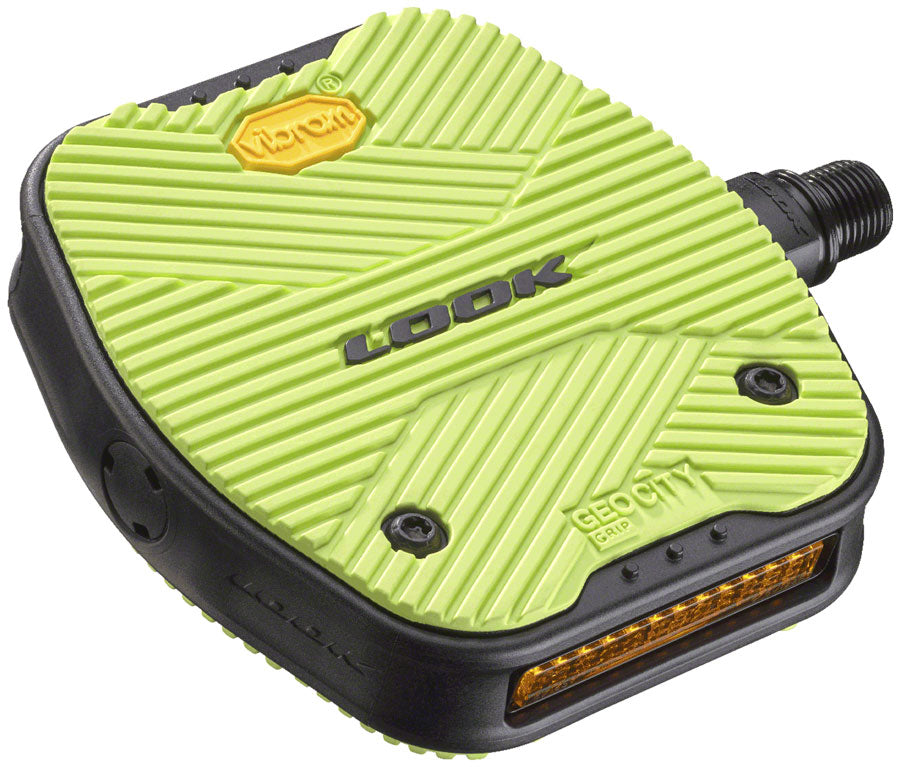 LOOK Geo City Grip Pedals - Platform 9/16" Lime - Bicycle Warehouse