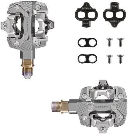 X-TRACK Single Power Pedals - Dual Sided Clipless Chromoly 9/16" Silver - Bicycle Warehouse