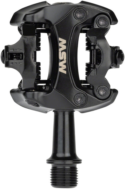 Flash II Pedals - Dual Sided Clipless Aluminum 9/16" Black - Bicycle Warehouse