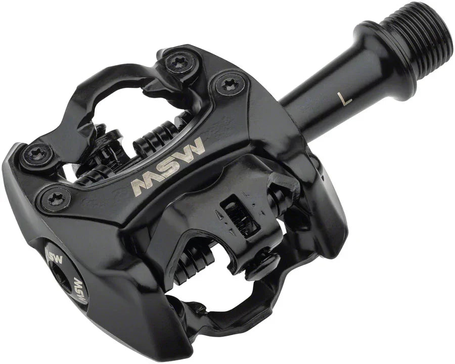 Flash II Pedals - Dual Sided Clipless Aluminum 9/16" Black - Bicycle Warehouse