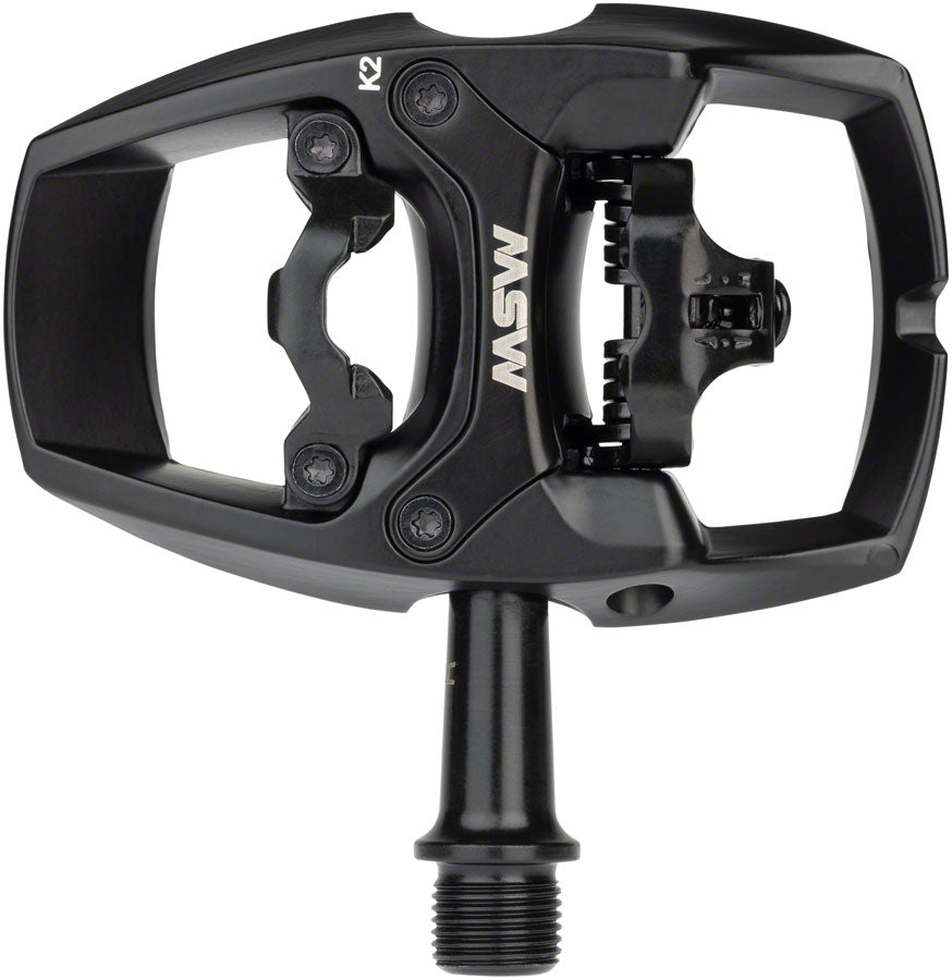 Flip II Pedals - Single Side Clipless with Platform Aluminum 9/16" Black - Bicycle Warehouse