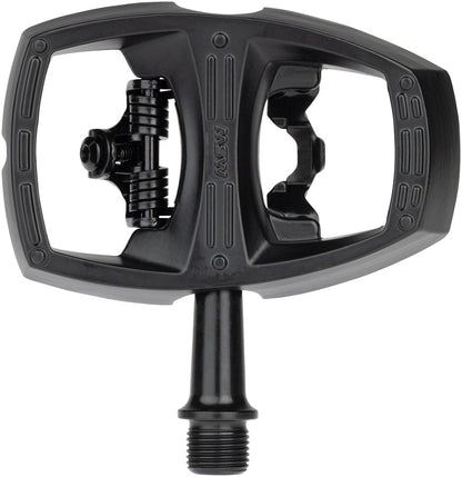 Flip II Pedals - Single Side Clipless with Platform Aluminum 9/16" Black - Bicycle Warehouse