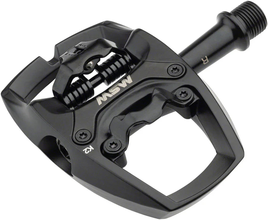 Flip II Pedals - Single Side Clipless with Platform Aluminum 9/16" Black - Bicycle Warehouse