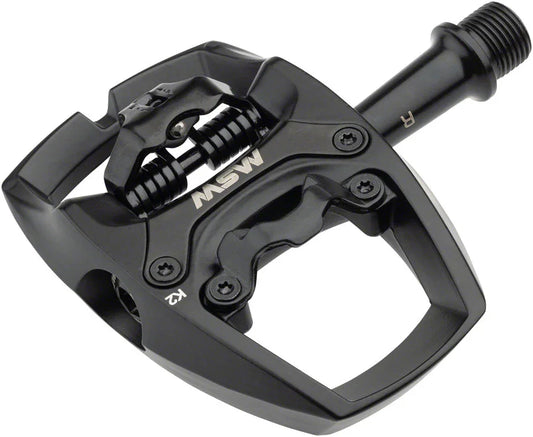 Flip II Pedals - Single Side Clipless with Platform Aluminum 9/16" Black - Bicycle Warehouse