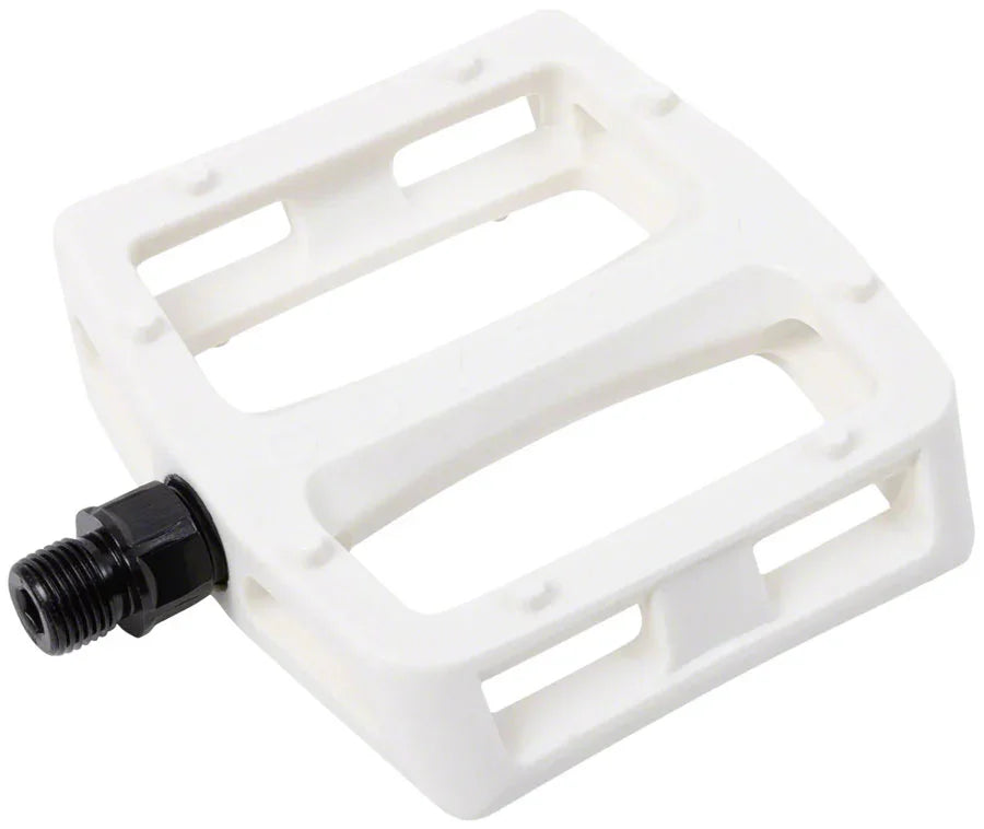 Grandstand V2 PC Pedals - Platform Composite/Plastic 9/16" White - Bicycle Warehouse