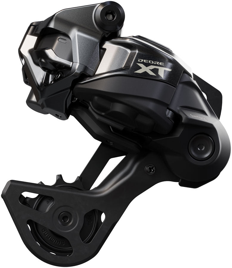 Shimano Deore XT RD-M8250-GS Di2 Wireless Rear Derailleur - 12-Speed Medium Cage Shadow ES BLK/Gray - Bicycle Warehouse