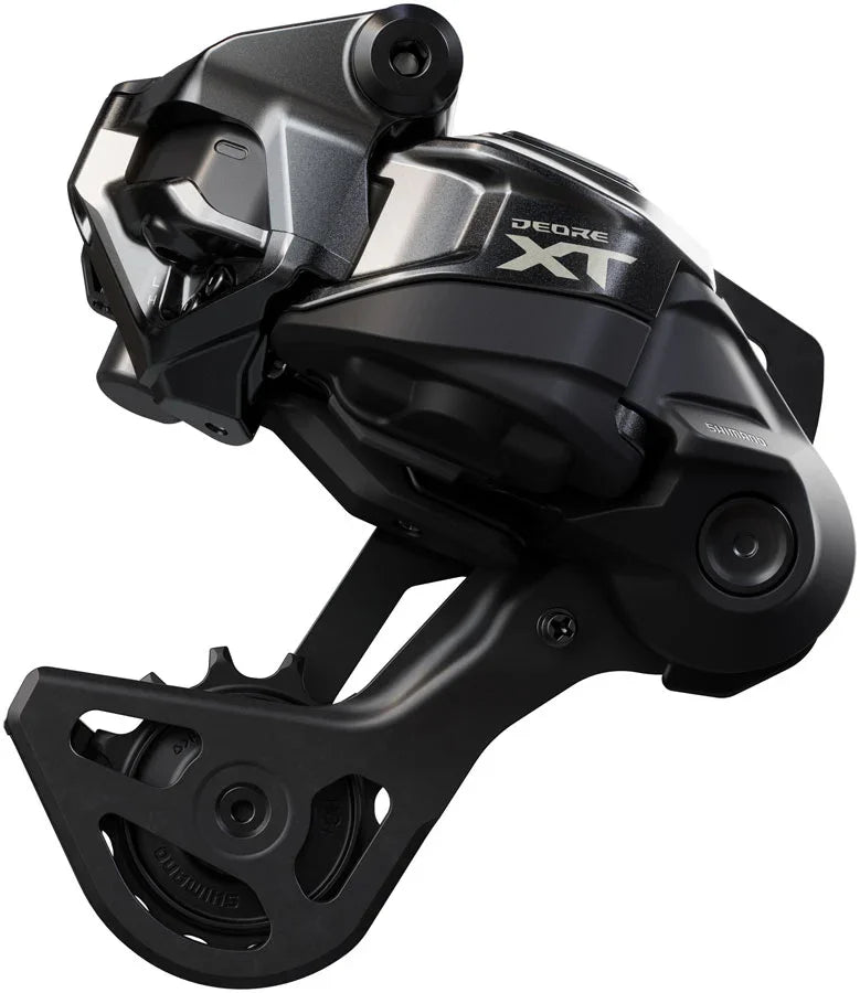 Shimano Deore XT RD-M8250-GS Di2 Wireless Rear Derailleur - 12-Speed Medium Cage Shadow ES BLK/Gray - Bicycle Warehouse