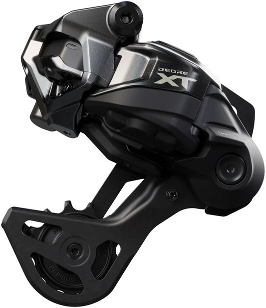 Shimano Deore XT RD-M8250-GS Di2 Wireless Rear Derailleur - 12-Speed Medium Cage Shadow ES BLK/Gray - Bicycle Warehouse