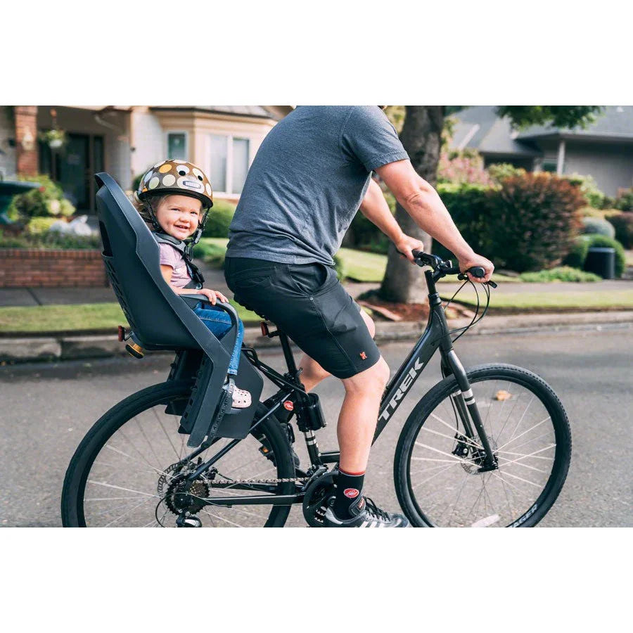 bike baby rear seat with handrail and helmet Burley Dash Frame Mount Child Seat - Extended Rails
