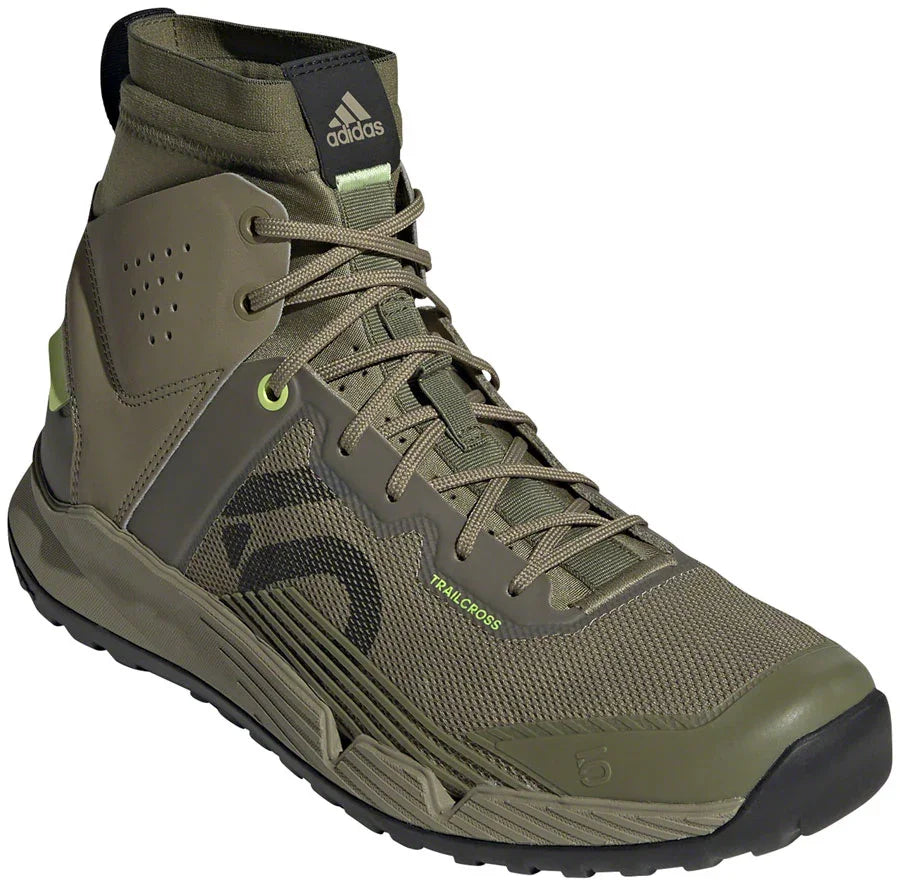 Trailcross Mid Pro Flat Shoes - Mens Orbit Green/Core BLK/Pulse Lime 12 - Bicycle Warehouse