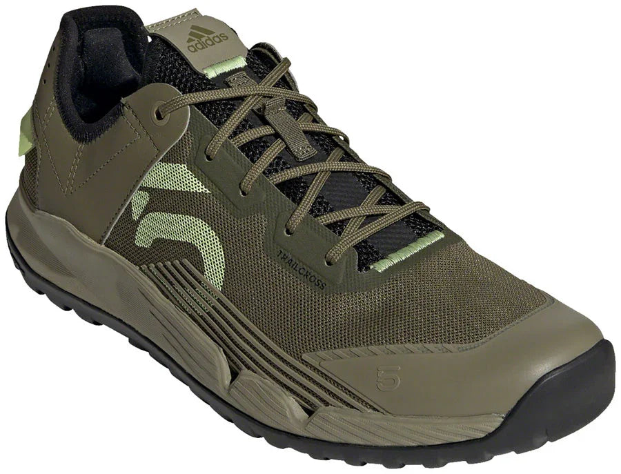 Trailcross LT Flat Shoes - Mens Focus Olive/Pulse Lime/Orbit Green 6 - Bicycle Warehouse