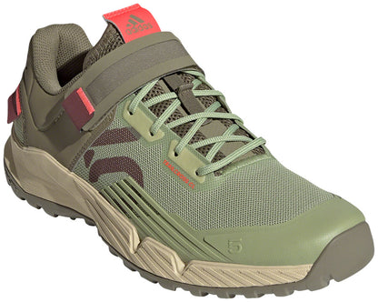 Trailcross Mountain Clipless Shoes - Womens Quiet Crimson/Orbit Green/Turbo 7 - Bicycle Warehouse
