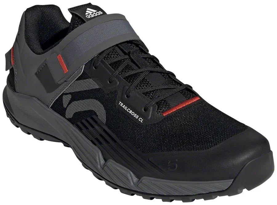 Trailcross Mountain Clipless Shoes - Mens Core BLK/Gray Three/Red 7 - Bicycle Warehouse