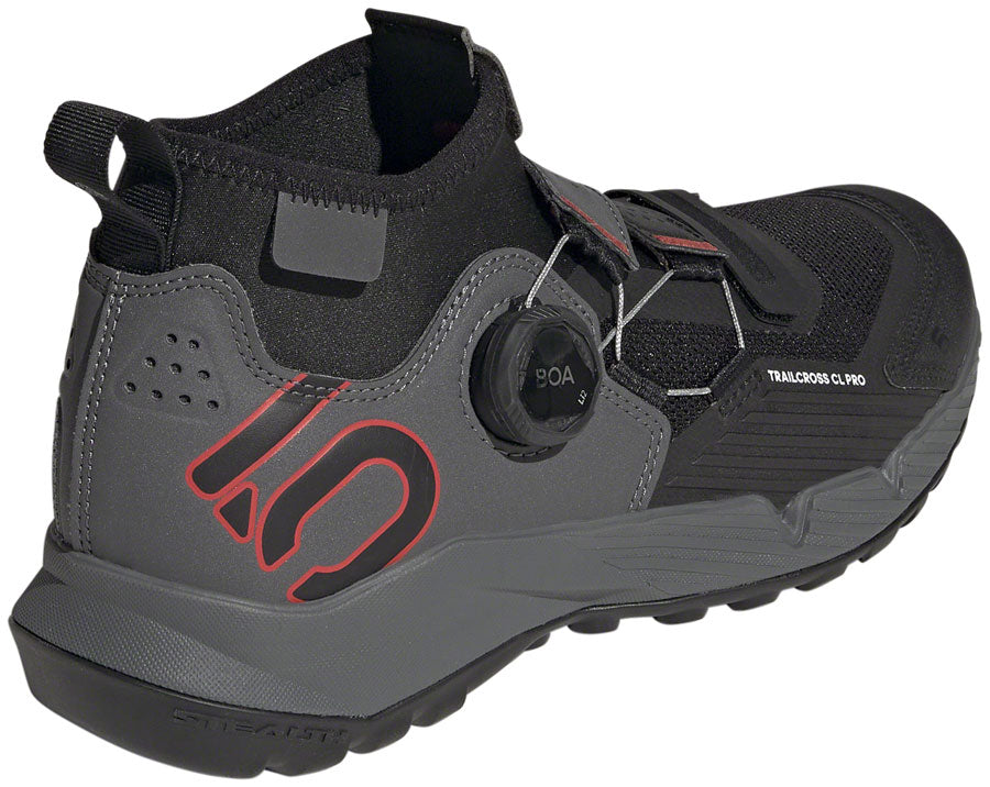 Five Ten Trailcross Pro Mountain Clipless Shoes - Womens Gray/Black/Red 11 - Bicycle Warehouse